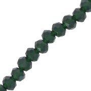 Perles rondelles facettées - rondes aplaties - 4x3 mm Dark Green x39cm