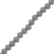 Perles rondelles facettées - rondes aplaties 6x5 mm - Gris Opaque x40cm
