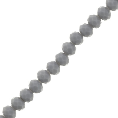 Perles rondelles facettées - rondes aplaties 6x5 mm - Gris Opaque x40cm