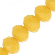 Perles rondelles facettées - rondes aplaties -6x5 mm Jaune Moutarde Opaque x42cm|raw }}