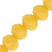 Perles rondelles facettées - rondes aplaties -6x5 mm Jaune Moutarde Opaque x42cm