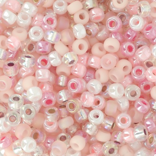 Mix de rocailles Miyuki 8/0 - Baby Pink x8g