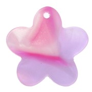 Breloque fleur 19 mm en acétate - Ecaille de tortue - Rose - Violet x1