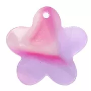 Breloque fleur 19 mm en acétate - Ecaille de tortue - Rose - Violet x1