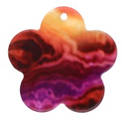 Pendentif fleur 22 mm en acrylique - Sunset - Orange - Violet x1