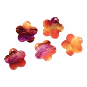 Pendentif fleur 22 mm en acrylique - Sunset - Orange - Violet x1