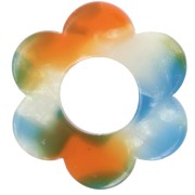 Pendentif fleur 18 mm en acétate - Ecaille de tortue - Blanc nacré - Bleu - Orange|raw }}