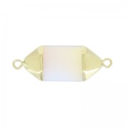 Intercalaire pointe hexagone 2 anneaux 38 mm imitation Opale /doré x1|raw }}