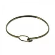 Bracelet jonc ovale crochet 50x62 mm bronze x1