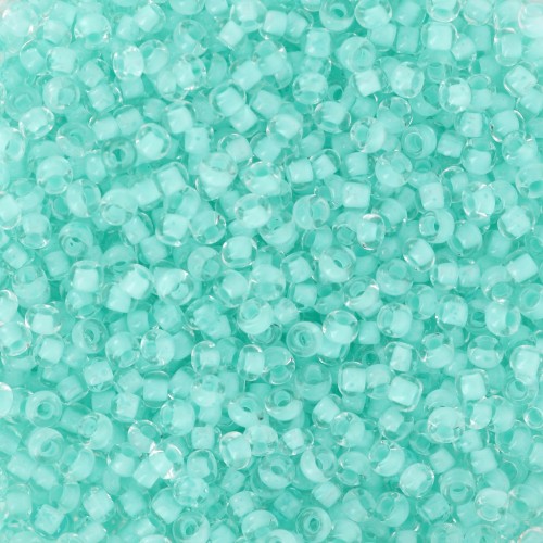 Preciosa Perles rocailles 11/0 2 mm - Crystal Green Lined x20g