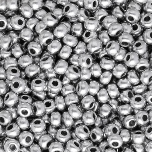 Preciosa Perles rocailles 8/0 - 3 mm - Argenté Gris satiné x20g
