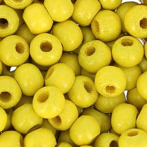 Perles rondes en bois 4 mm Jaune x165
