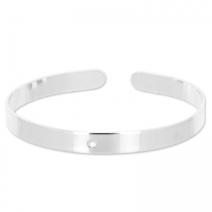 Bracelet en laiton un trou 6 mm argenté x1