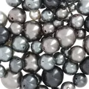 Assortiment de perles de bohème - Mix Gris x50g