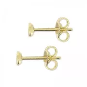 Clous d'oreilles pour semi-percée 4 mm Doré à l'or fin x2