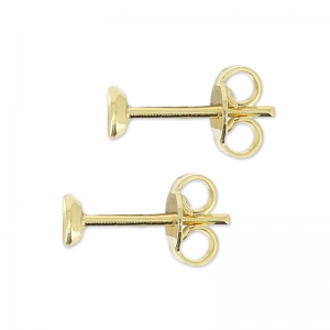 Clous d'oreilles pour semi-percée 4 mm Doré à l'or fin x2