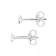 Clous d'oreilles pour semi-percée 4 mm argenté x2