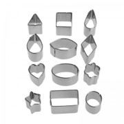 Set de mini emporte-pièces en métal formes géométriques x12