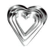 Set d'emporte-pièces en métal forme coeur x5|raw }}