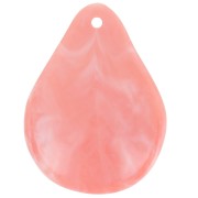 Sequins pétales de fleurs incurvés 23 mm en résine - Corail marbré x6