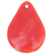 Sequins pétales de fleurs incurvés 23 mm en résine - Grenadine marbré x6