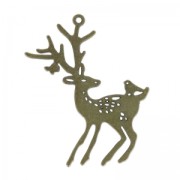 Pendentif cerf et oiseau 58 mm bronze x1|raw }}