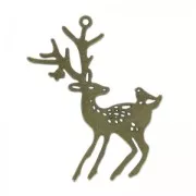 Pendentif cerf et oiseau 58 mm bronze x1