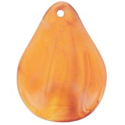 Sequins pétales de fleurs incurvés 23 mm en résine - Abricot marbré x6