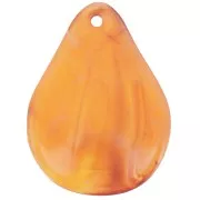 Sequins pétales de fleurs incurvés 23 mm en résine - Abricot marbré x6