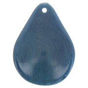 Sequins pétales de fleurs incurvés 23 mm en résine - Bleu paon x6