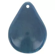 Sequins pétales de fleurs incurvés 23 mm en résine - Bleu paon x6