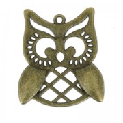 Pendentif hibou 31 mm bronze x1|raw }}