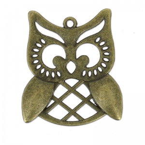 Pendentif hibou 31 mm bronze x1