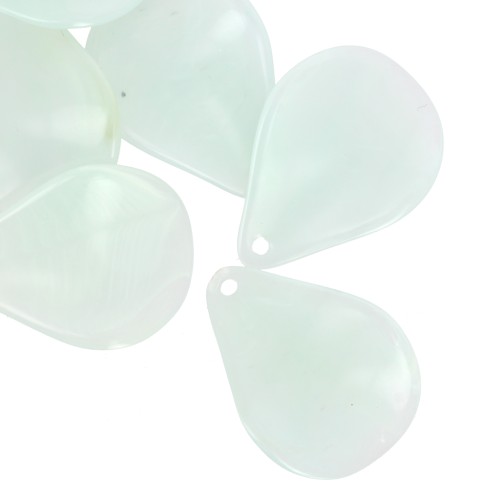 Sequins pétales de fleurs incurvés 23 mm en résine - Bleu givré marbré x6