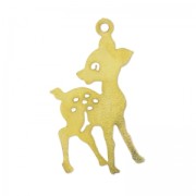 Pendentif léger faon 28 mm doré x1