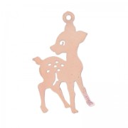 Pendentif léger faon 28 mm doré rose x1|raw }}