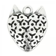 Pendentif hibou 29 mm argenté vieilli x1