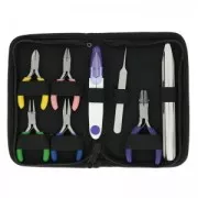 Kit de 5 mini pinces et 3 outils dans une trousse de rangement x1