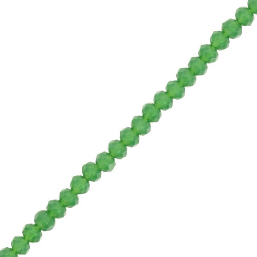 Perles rondelles facettées - rondes aplaties 3.5x3 mm - Opaque Green x32cm