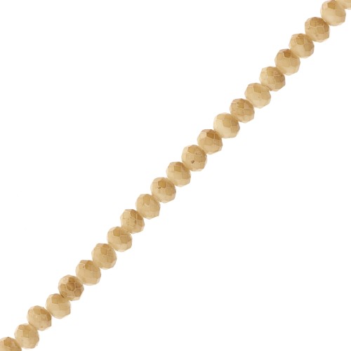 Perles rondelles facettées - rondes aplaties 3.5x3 mm -  Opaque Vert olive x32cm