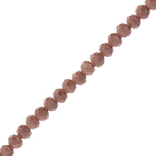Perles rondelles facettées - rondes aplaties 4.5x4 mm - Opaque Marron x42cm