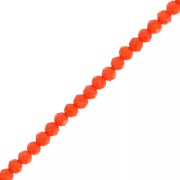 Perles rondelles facettées - rondes aplaties 3.5x3 mm - Opaque corail x35cm
