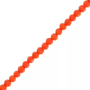 Perles rondelles facettées - rondes aplaties 3.5x3 mm - Opaque corail x35cm