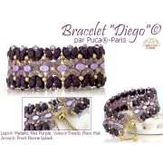 Perles en verre Lipsi® par Puca® 4x6 mm - Caribbean Blue Metallic Mat x10g