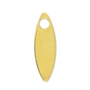 Breloques ovales lisses 9 mm doré à l'or fin x10