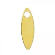 Breloques ovales lisses 9 mm doré à l'or fin x10