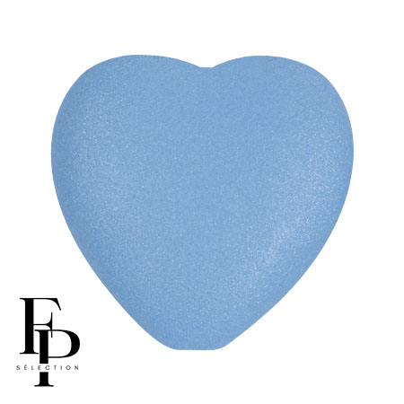 Perle coeur en verre 16x15 mm - Vogue Celestial Blue Mat x1