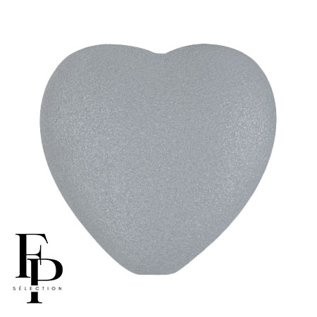 Perle coeur en verre 16x15 mm - Vogue Grey Medium Mat x1