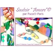 Perle coeur en verre 16x15 mm - Vogue Indian Rose Mat x1