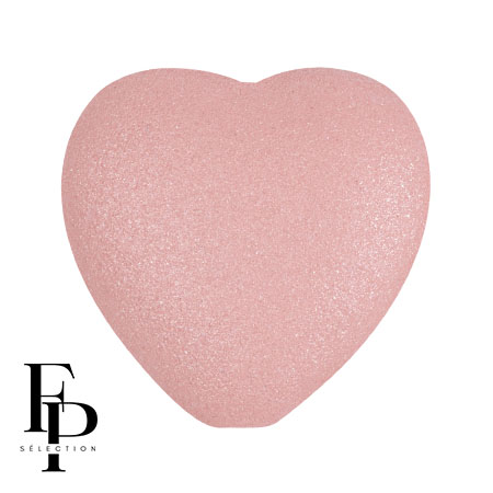 Perle coeur en verre 16x15 mm - Vogue Rose Nude Mat x1